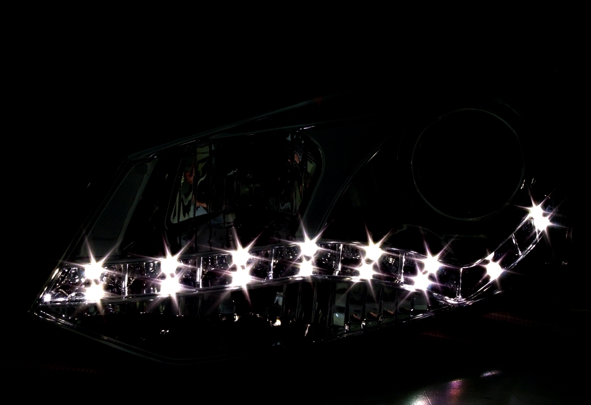 Scheinwerfer Set mit LED für VW Polo 6R in Schwarz