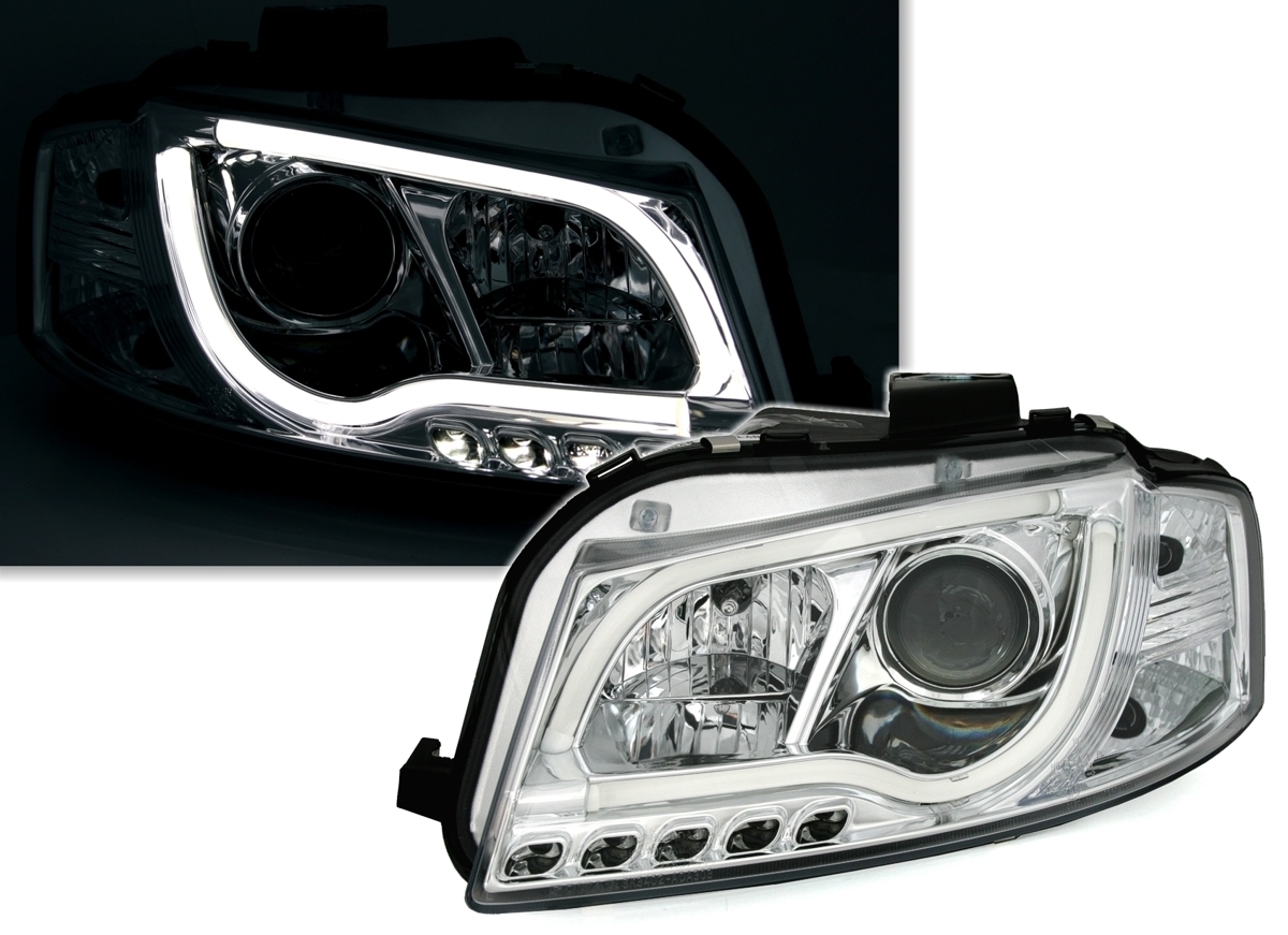 TubeLights Scheinwerfer für Audi A3 8P in Chrom
