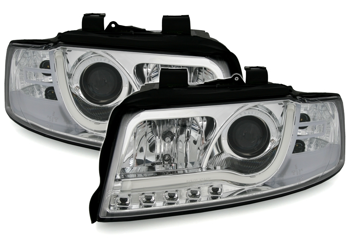 TubeLights Scheinwerfer für Audi A4 8E in Chrom