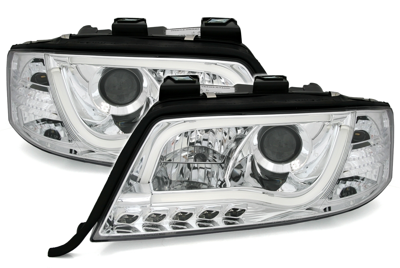 TubeLights Scheinwerfer für Audi A6 C5 in Chrom