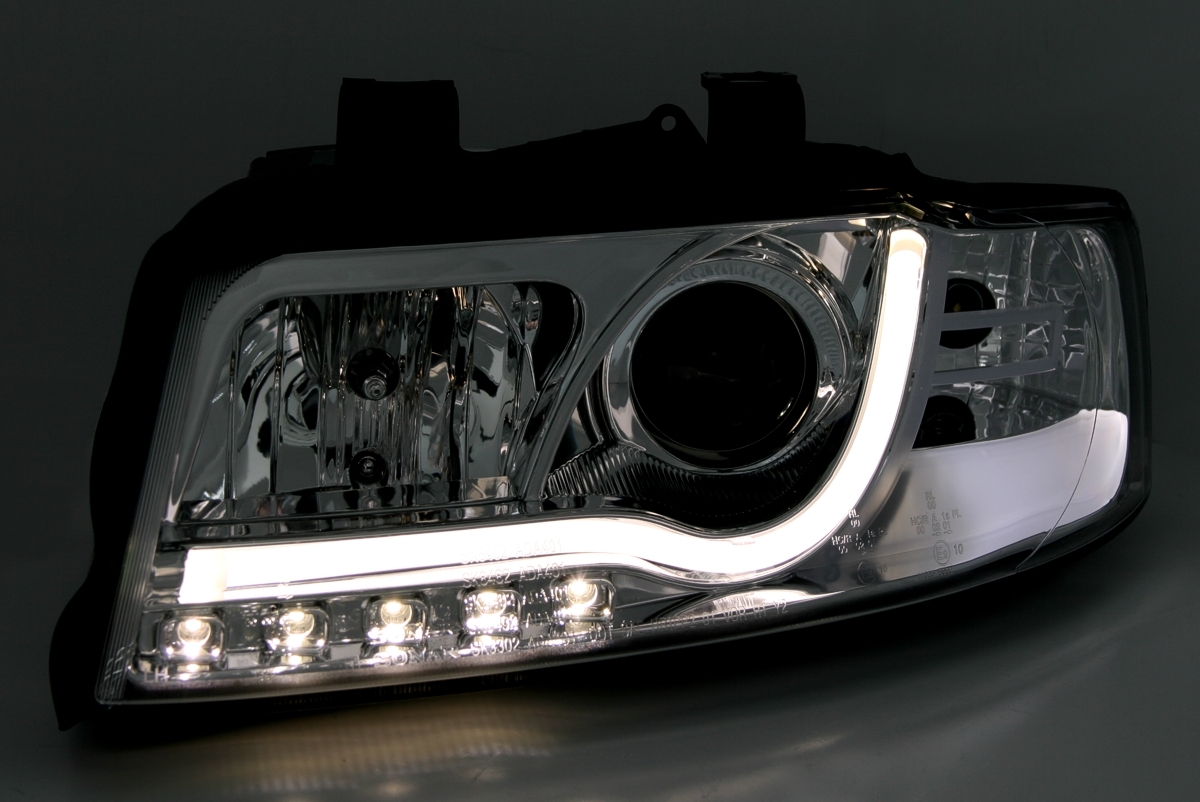 TubeLights Scheinwerfer für Audi A4 8E in Chrom