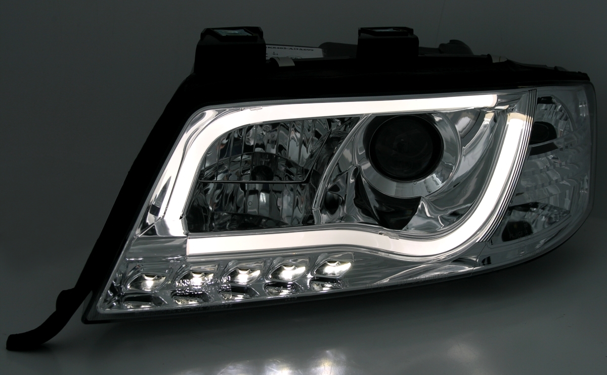TubeLights Scheinwerfer für Audi A6 C5 in Chrom