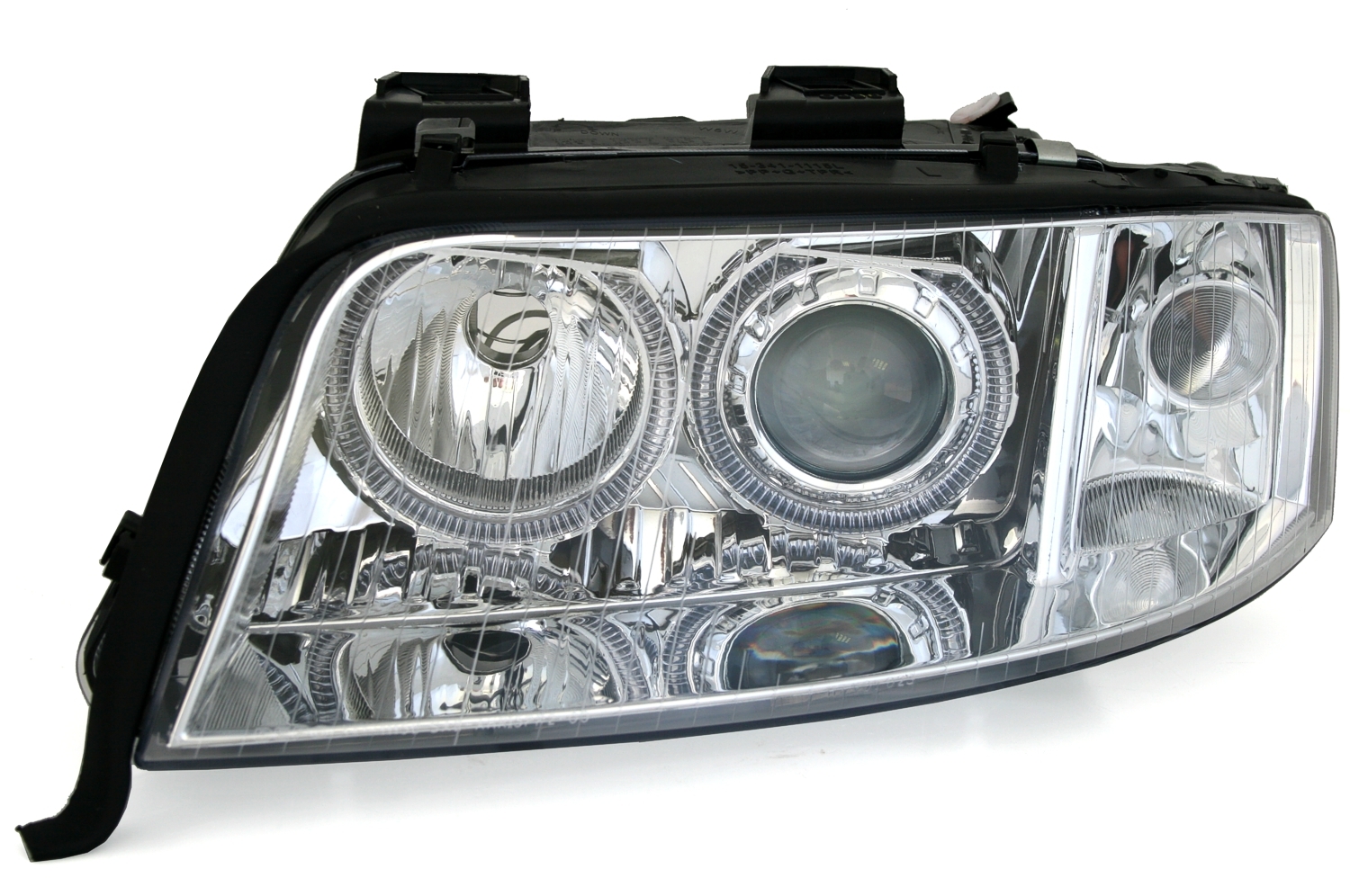 Angel Eyes Scheinwerfer Set für Audi A6 in Chrom