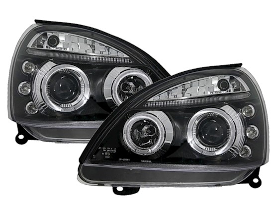 Angel Eyes Scheinwerfer Schwarz für Renault Clio B