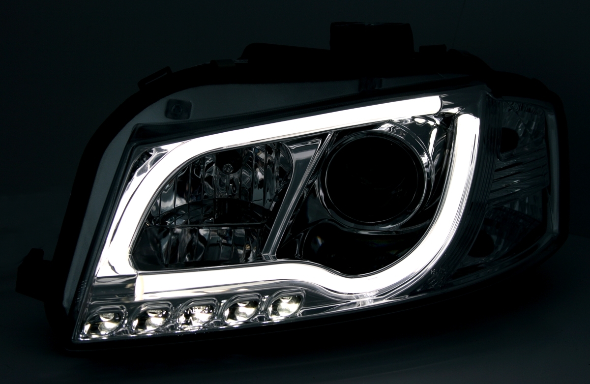 TubeLights Scheinwerfer für Audi A3 8P in Chrom