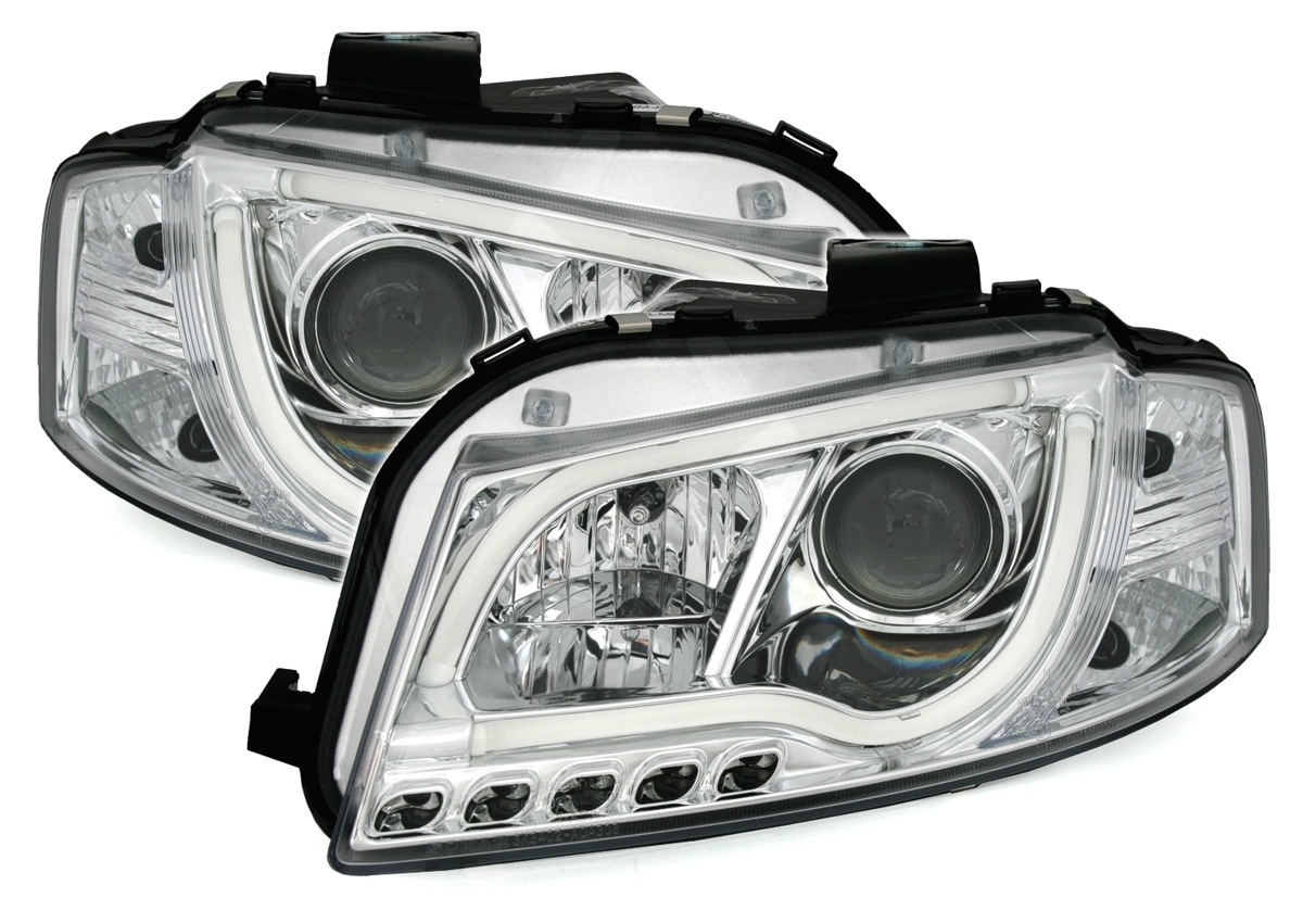 TubeLights Scheinwerfer für Audi A3 8P in Chrom